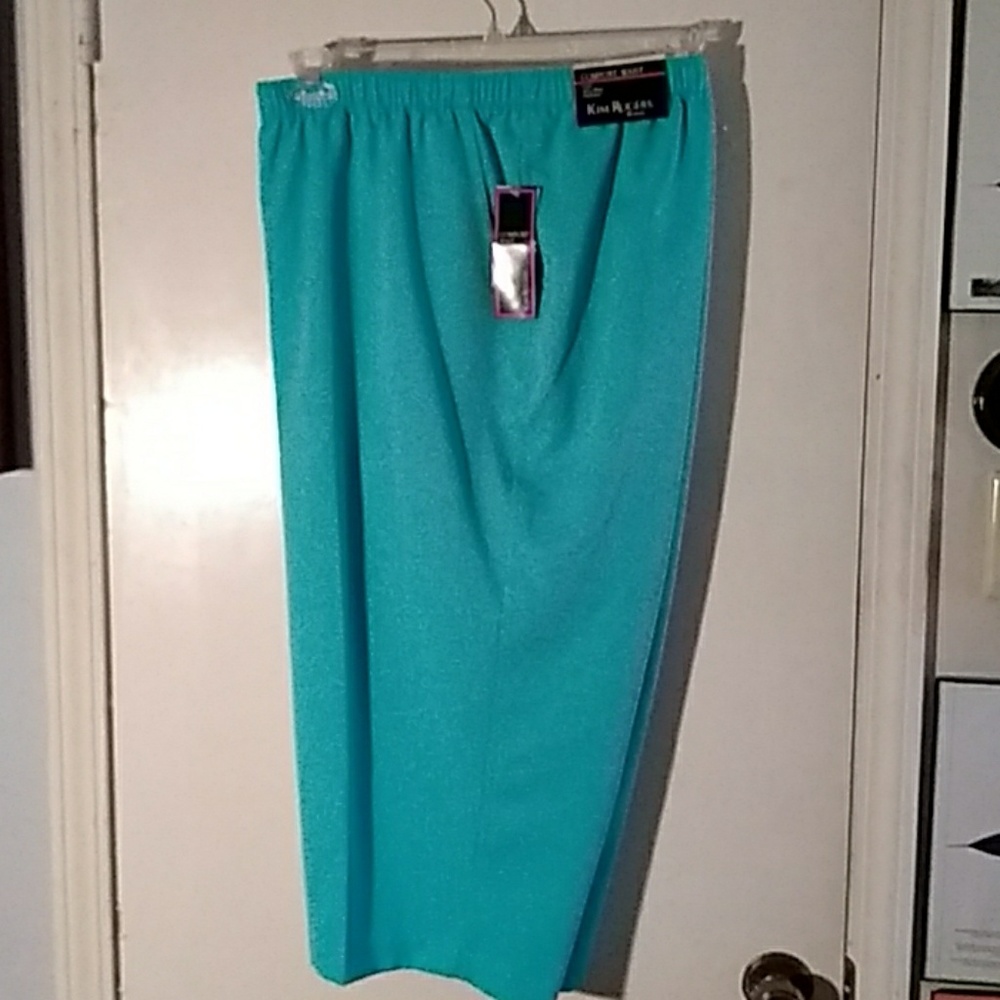 MRKD DOWN NWT Kim Rogers aqua capris 24W